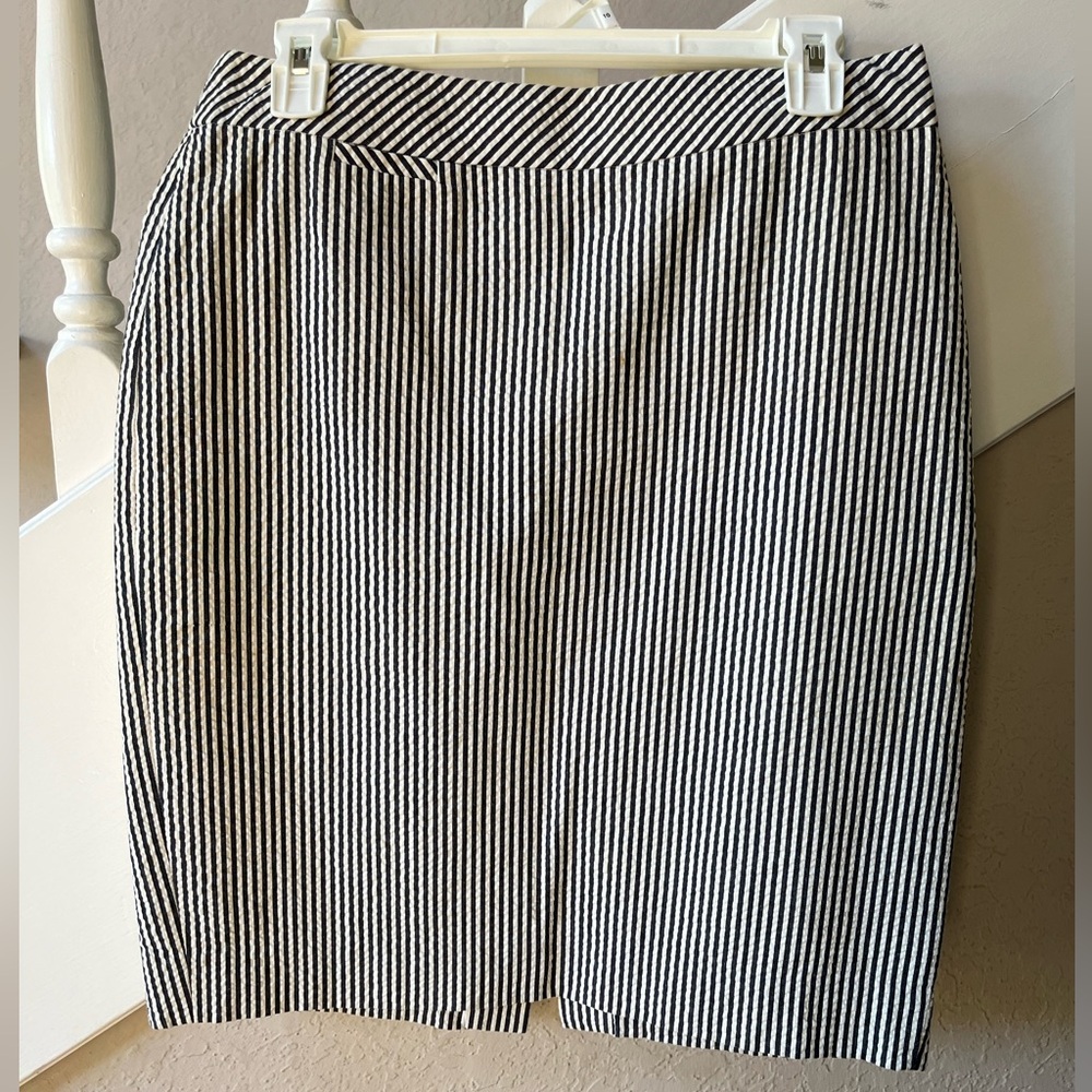 J Crew Pinstripe Pencil Skirt